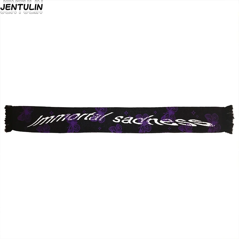 

Korean Version Wool Blend Three Color Jacquard Scarf Women Men Warm Versatile Soft Muffler Winter Thick Shawl Thermal Scarve Y2K