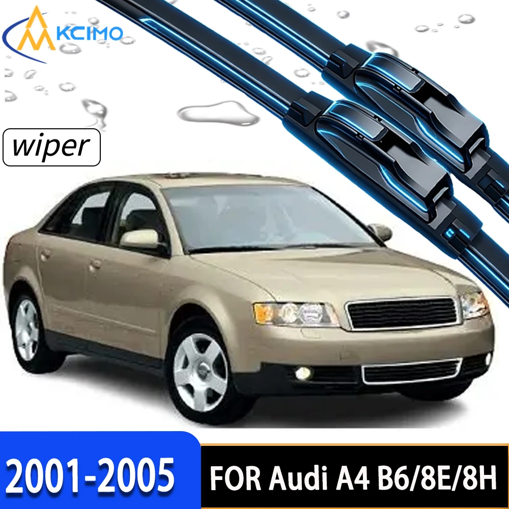 

2Pcs Front Windshield Wiper Blades For Audi A4 B6/8E/8H 2001-2005 High-Density Rubber Stable Wiping Direct Replacement