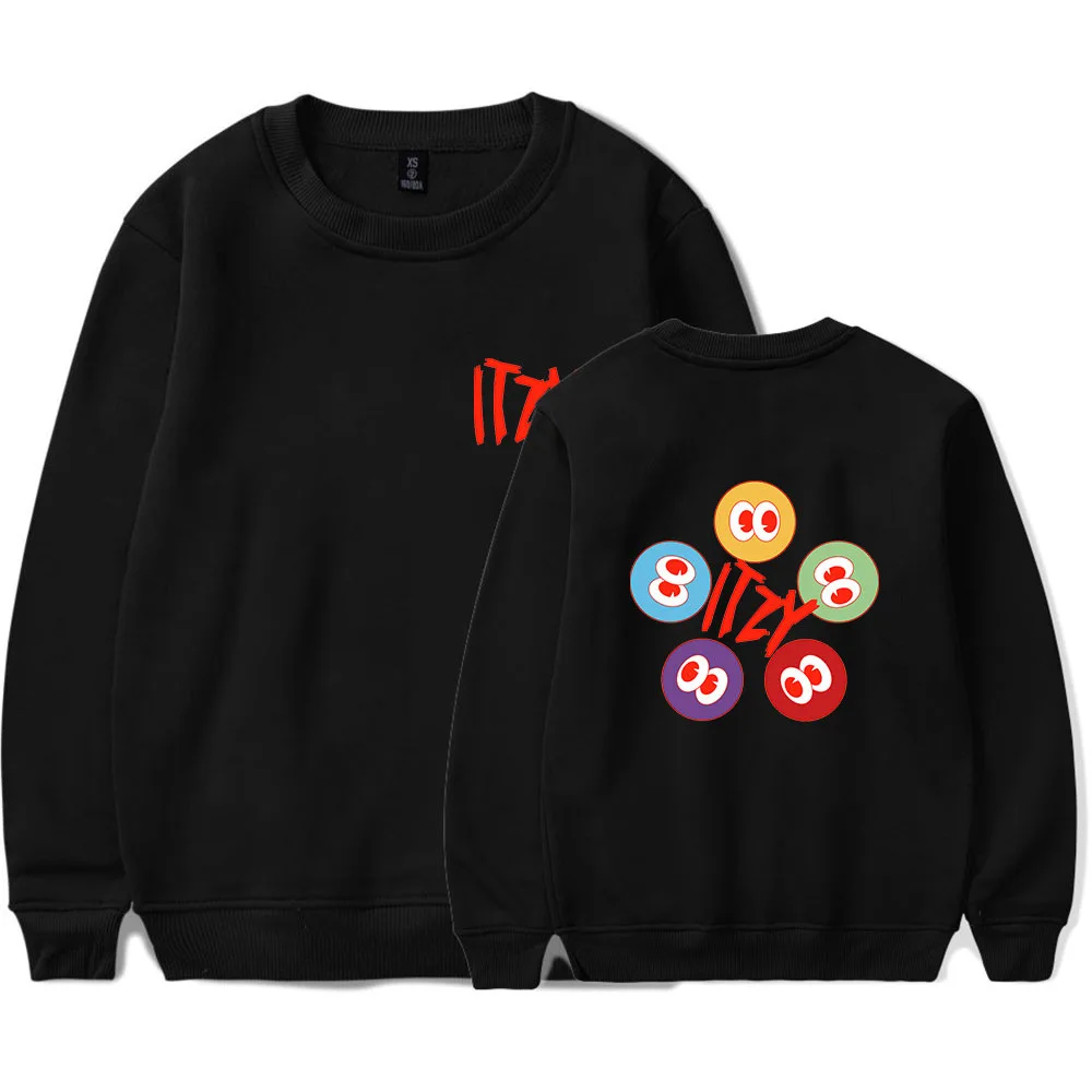 

New group surrounding ITZY CRAZY IN LOVE album casual sweatshirt 2D printing round neck sweater for men and women