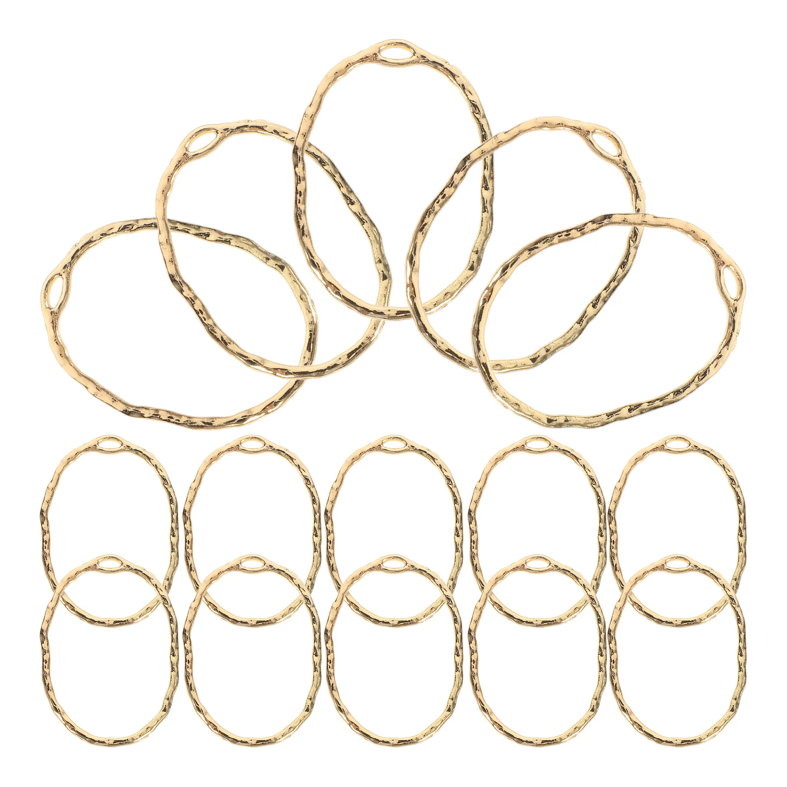 20 قطعة سحر لصنع المجوهرات البيضاوي قلادة الأقراط المواد الذهبية سبائك الزنك السائبة #6