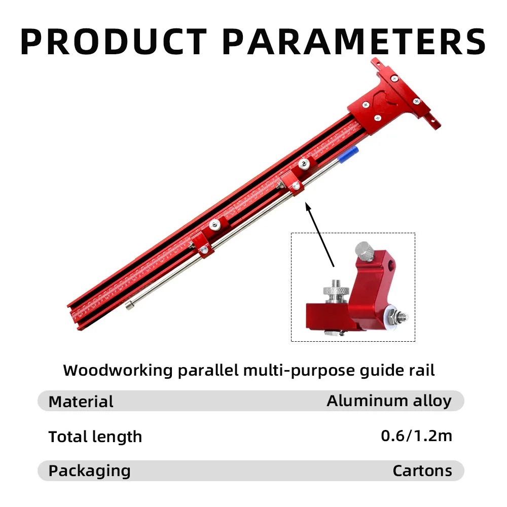 Aluminium Alloy Parallel Rail Guide for Circular Saw Track Set Fixed Guide Rail Bracket for Track Saw Repeatable Cut Woodworking