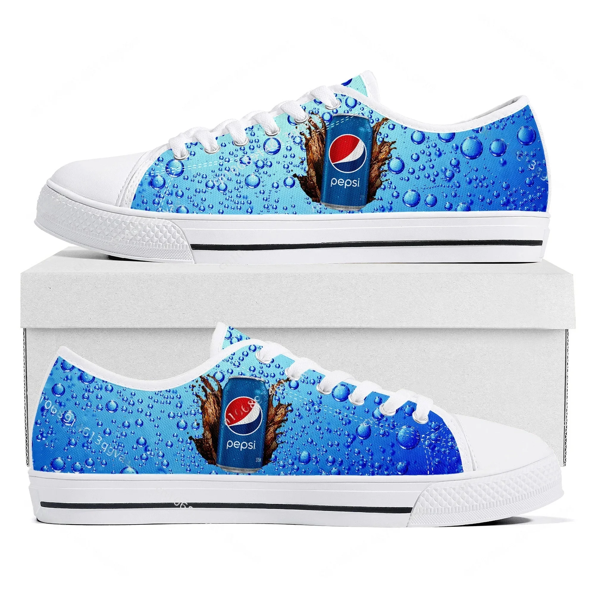 

Кроссовки P-Pepsi-Cola Low Top, высококачественные, для мужчин, женщин и подростков, индивидуальный пошив, холщовые, повседневные, для пар, белые
