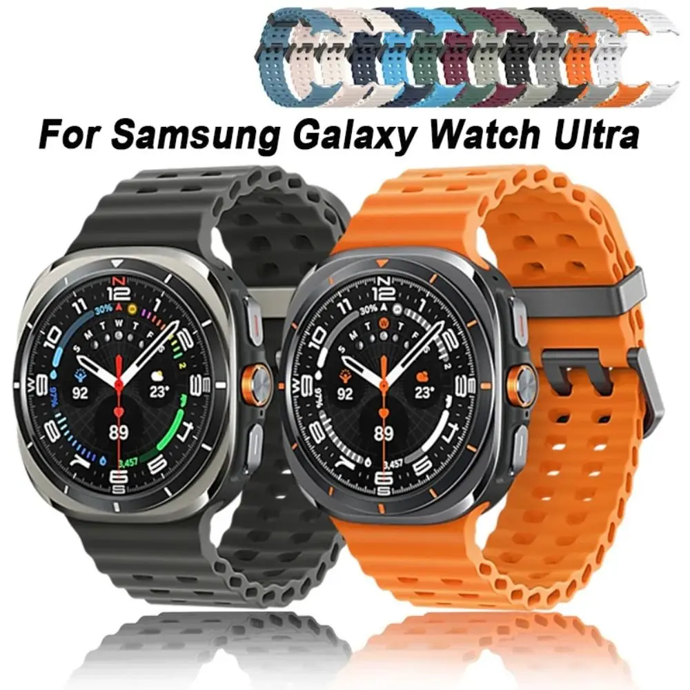 ść zamienny pasek silikonowy Ocean akcesoria do inteligentnych zegarków bransoletka do zegarka pętla pasek do zegarka Samsung Galaxy Watch Ultra 47mm