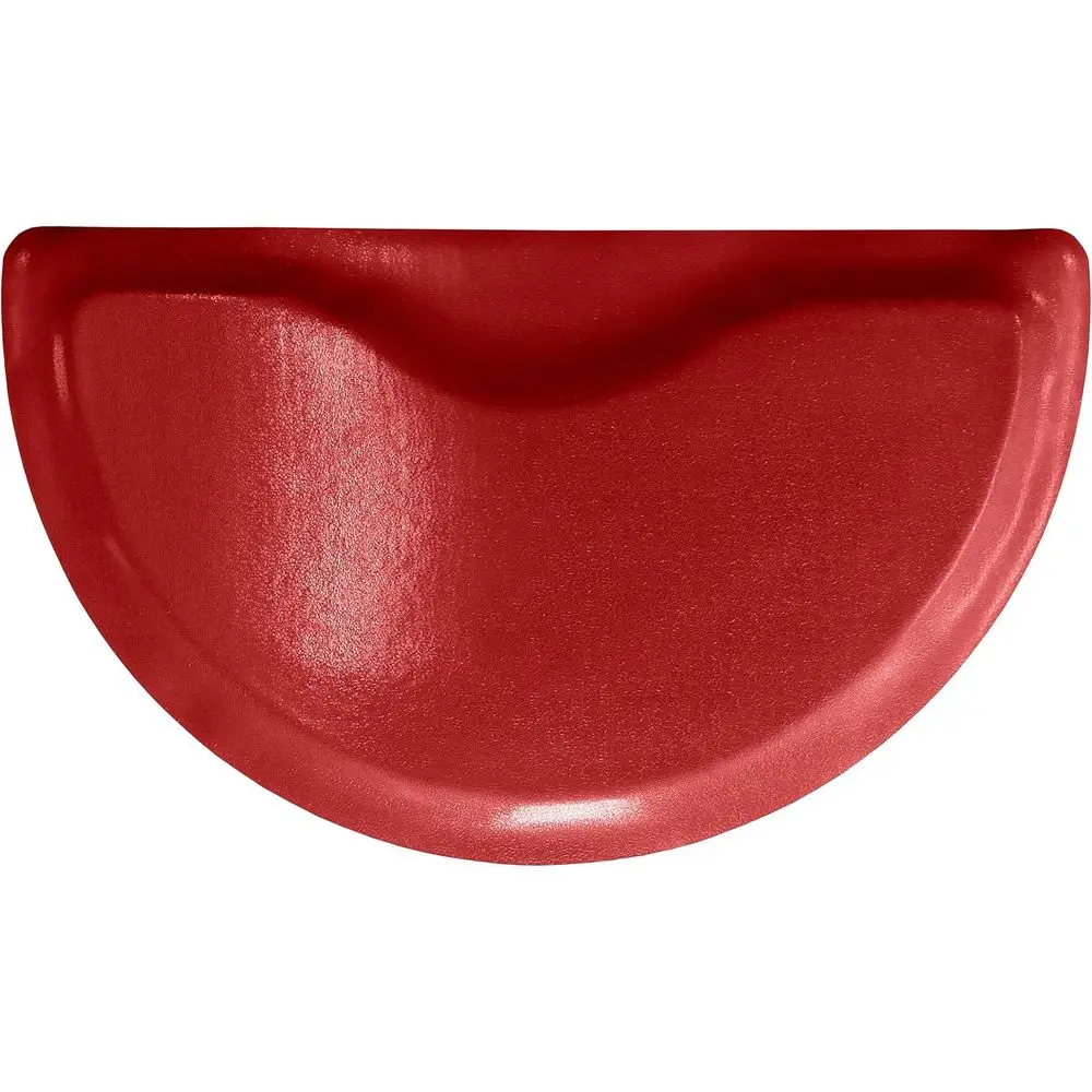 Non-Slip Standing Cushioned Comfort Anti-Fatigue Mat for Barbershop or Spa, Red, Semi-Circle 3' x 3.5' x 1/2