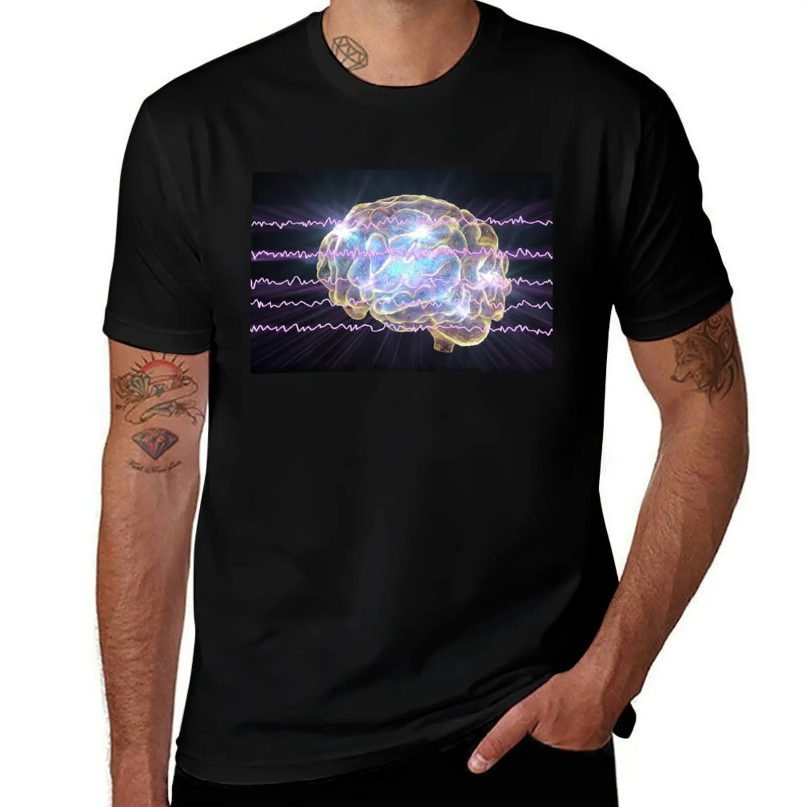 

Electroencephalogram, brain wave in awake state T-Shirt anime shirt oversized graphic tee designer t shirt men