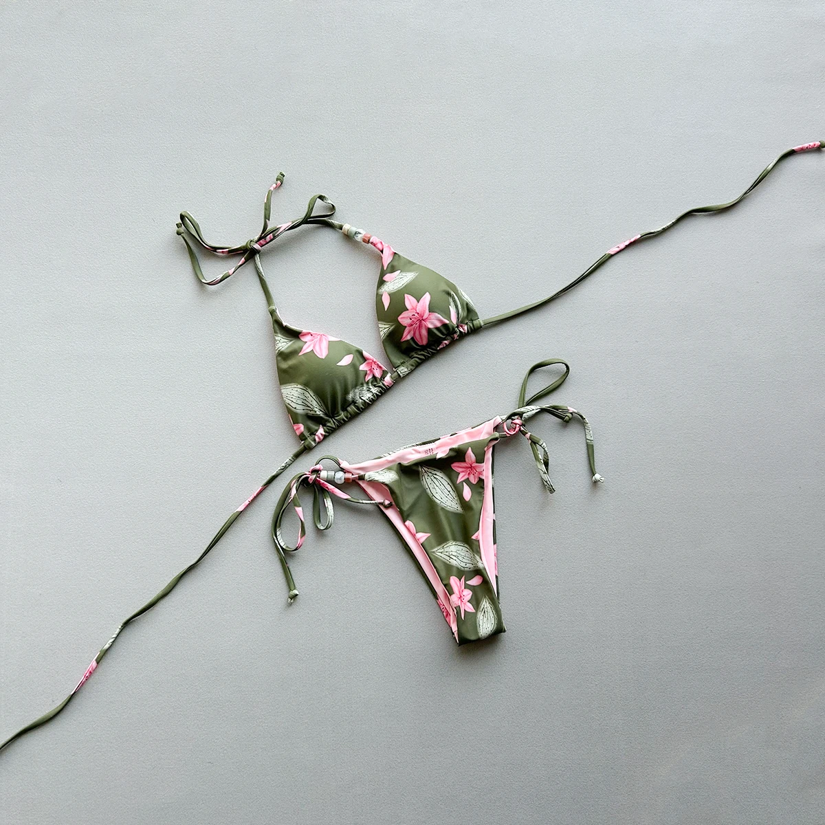 

2026 Sexy Women Swimsuit Swimwear Female Micro Bikinis Biquini Flower Bathing Suit Bikini Set Swimming Tie Suit Beachwear