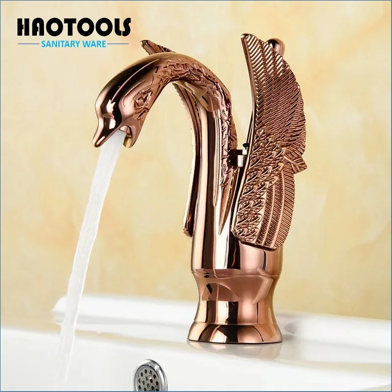 

Vintage Creative Copper Faucet, Upper And Lower Basins Of Cold And Hot Water In The Wash Basin, Three Mode Rotary Faucet