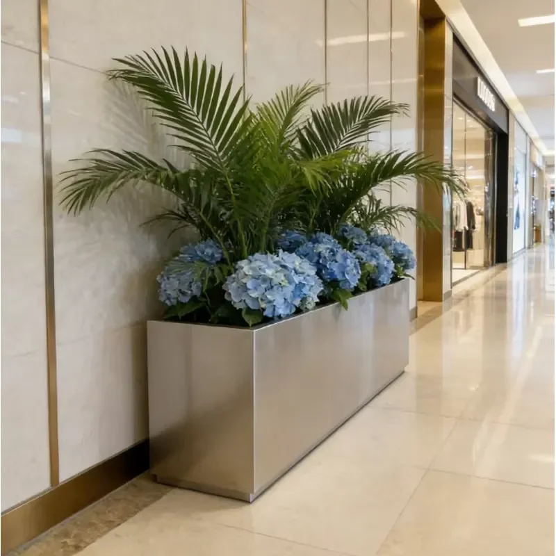 Classic Large Stainless Steel Floor Flower Pot Stand Outdoor Garden Planter Box Rack Heavy Duty Metal Plant Holder Wholesale