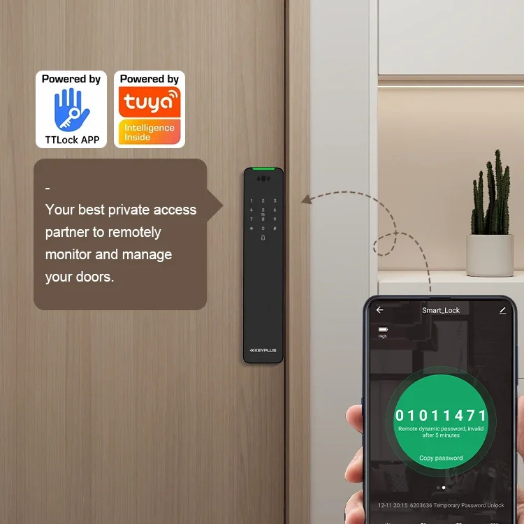 KEYPLUS Home Digital Inteligente Door Lock Password Tuya App Face Recognition Smart Lock