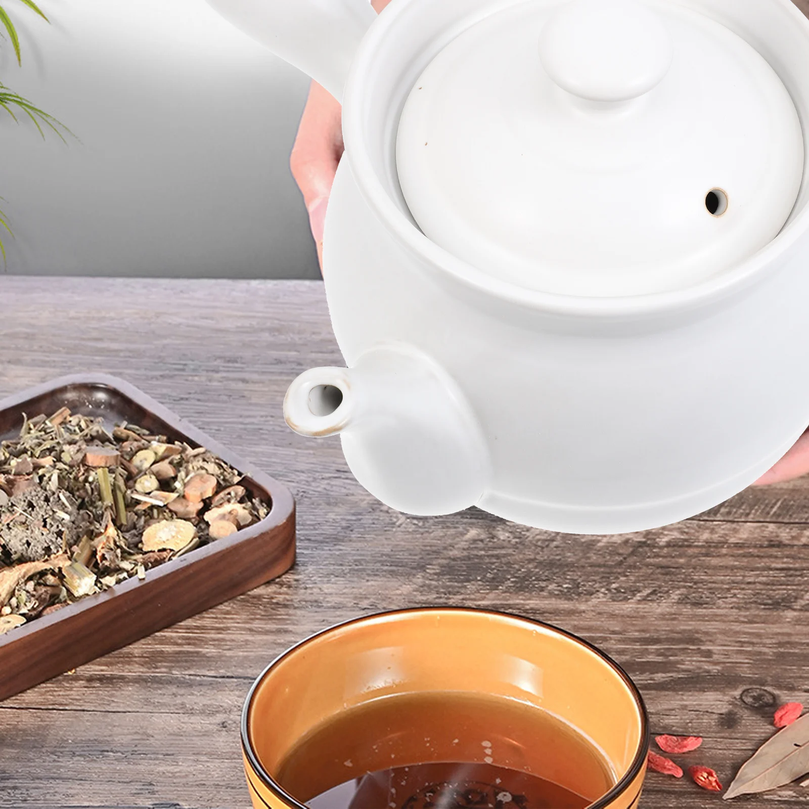 

Ceramic Chinese Medicine Pot Large Size Heat Insulation Smooth Handle Boil Medicine Cooker Household Casserole Skillet