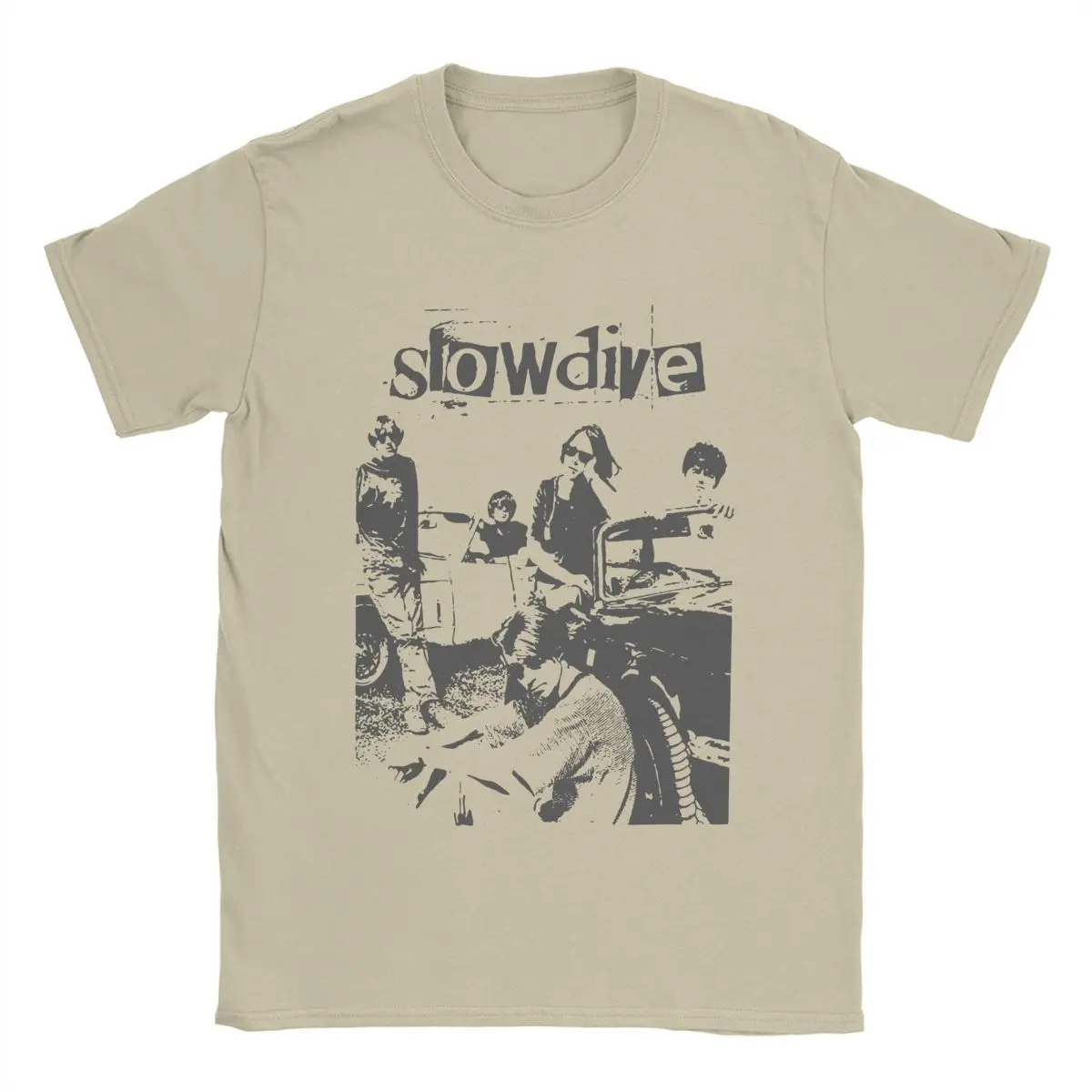 Fashion Slowdive T-Shirts Men Crew Neck 100% Cotton T Shirts Music Short Sleeve Tee Shirt Graphic Tops