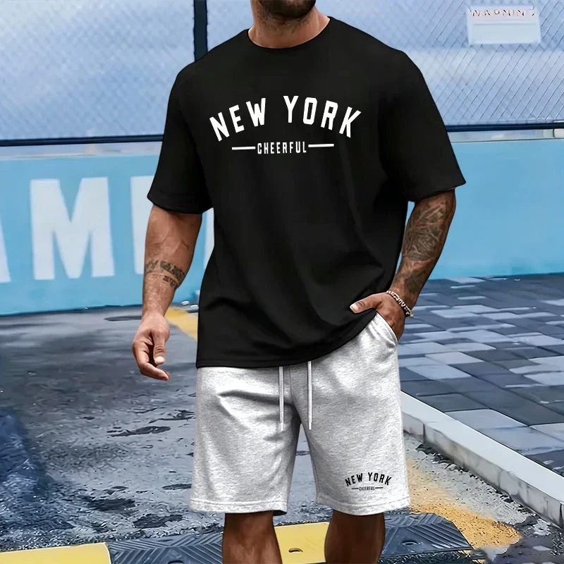 

2026 Hot Sale Men's T-shirt Set Summer Daily Casual Fashion Short Sleeve Sportswear Male Home Outdoor Comfort Tshirt Shorts Suit