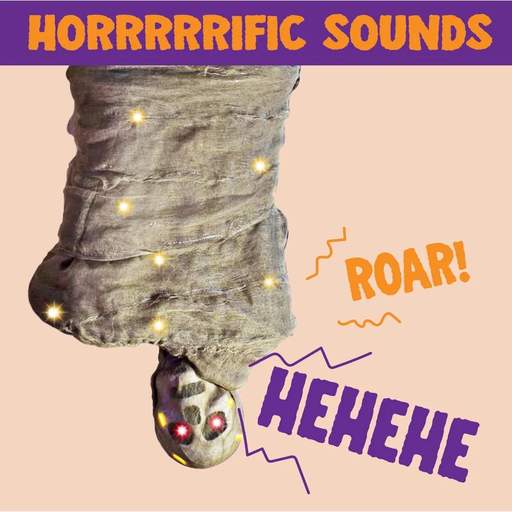 Adereço de cadáver casulo pendurado animado para decorações de Halloween: decoração de corpo de esqueleto interno e externo