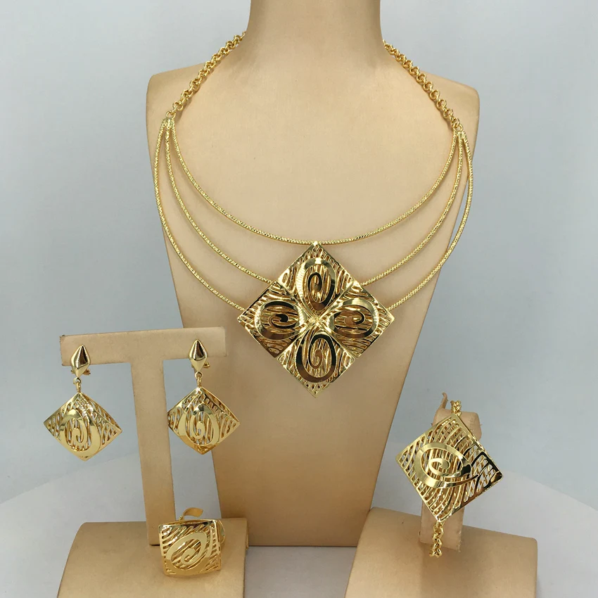 

African Brazilian Jewelry High Quality Jewelry Sets for Women Party Birthday Gift FHK13619