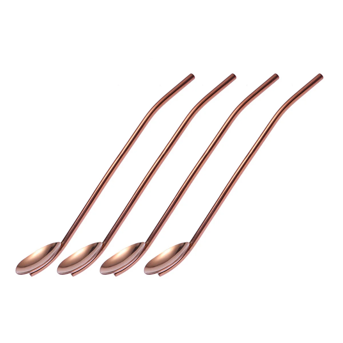 

4pcs Stainless Steel Stirring Spoon Mirror Polished Long Mixing Spoon For Coffee Restaurant Home Use Rose Gold