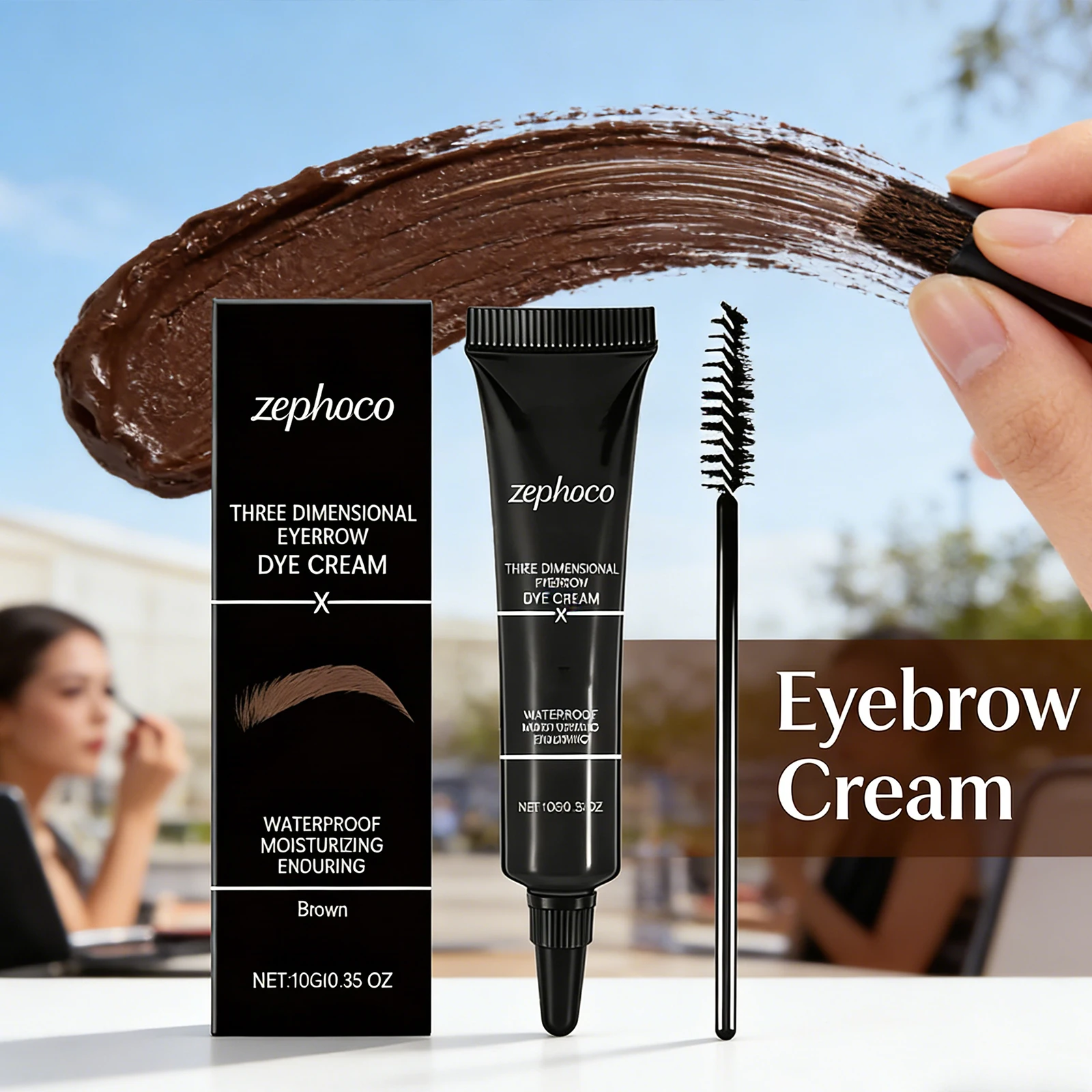 Waterproof Long Lasting Eyebrow Cream 3D Stereo Brows Shaping Smooth Smudge Color Rendering Proof Makeup Eye Brow Gel Cosmetics