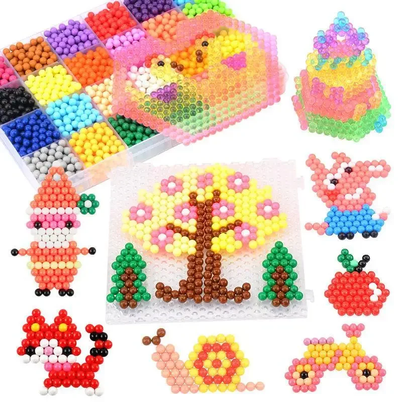 DIY Water Magic Beads For Children Animal Model Hand Making Puzzle Kids Educational Toys Boys girls Spell Beans Montessori Bead