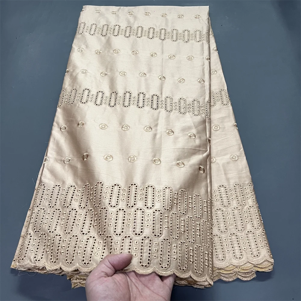 2026 African Nigerian High Quality Sequins Tulle Lace Fabric Sewing Prom Dresses Embroidery Guipure cotton 5Yard hz1431