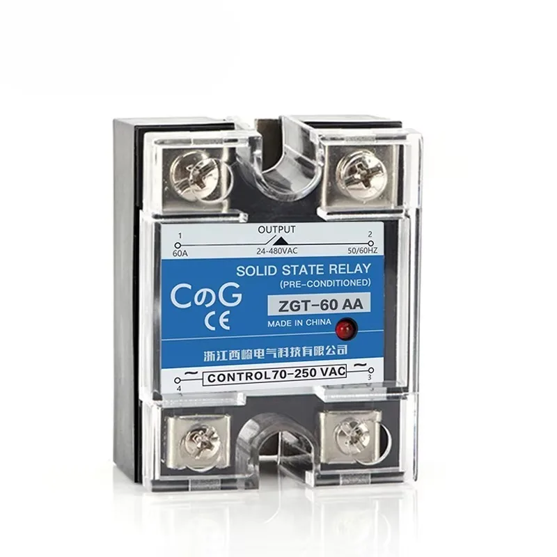 AC 70-20VAC To 24-480V SSR - 60/80/100 AA Relay, Single Phase AC Control