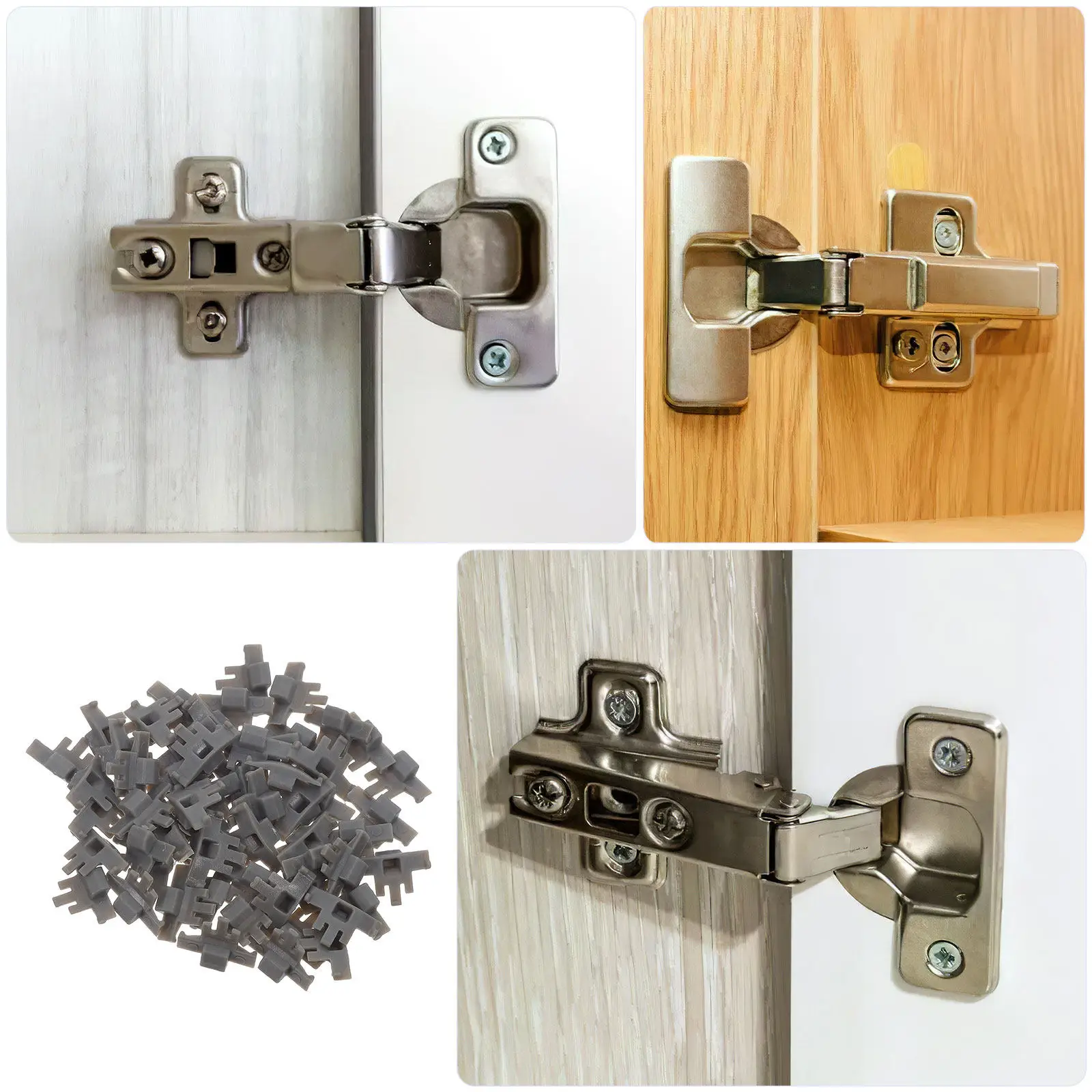 

50Pcs Plastic Cabinet Door Hinge Stop Angle Restrictor Clip Soft Close Cabinet Hinge Limiters Kitchen Door Accessories