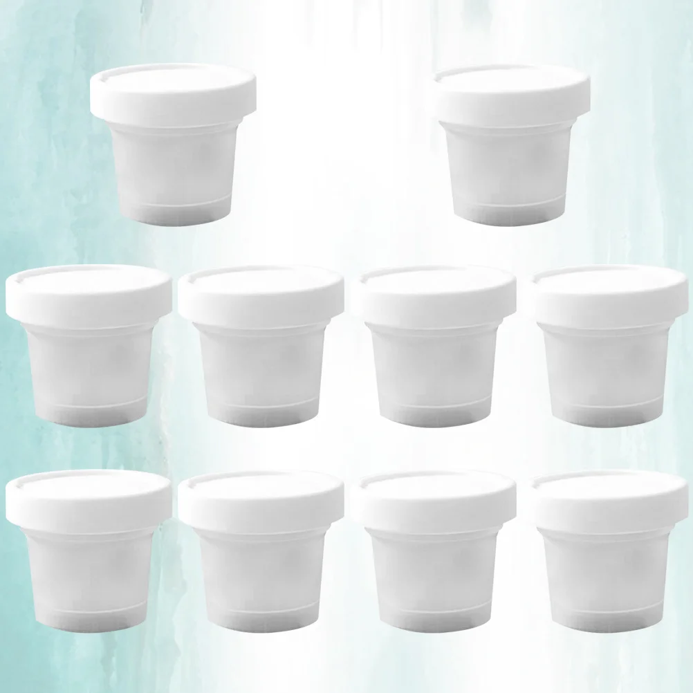 

10 шт., чашка для мороженого, 100 мл, пластиковый контейнер для десерта, белая крышка, подходит для пудинга, желе, вечеринки, дома, кофейни