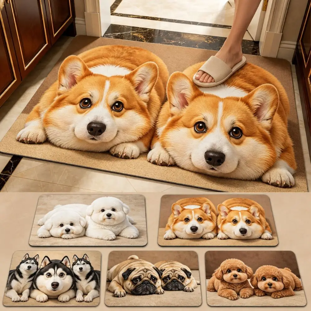 2D Flat Optical Illusion Doormat Non-slip Water-absorbing Bathroom Carpet Durable Abrasion-resistant Bedroom Door Rug Home Decor