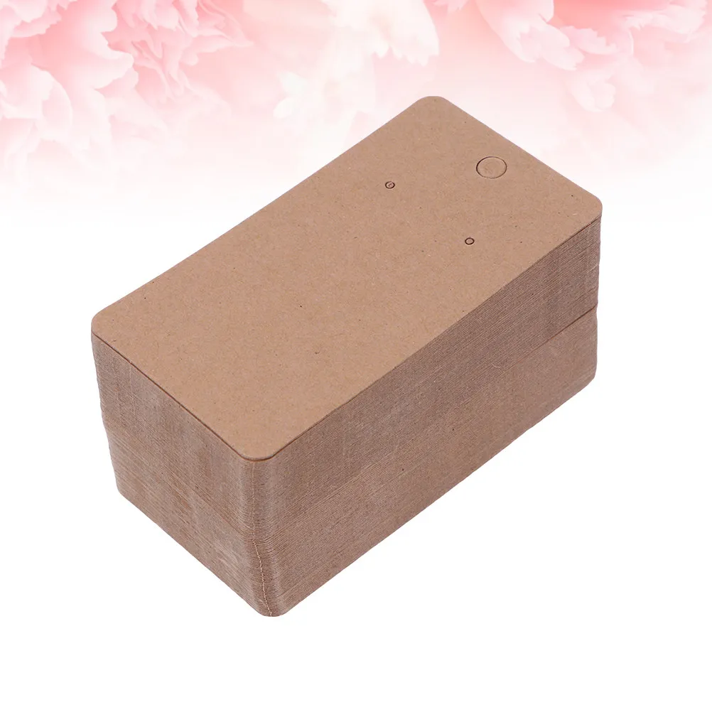 

200Pcs Kraft Earring Display Cards 5x8.9cm Brown Jewelry Packaging Holder for Studs Dangle Teardrop English Lock Earrings Eco