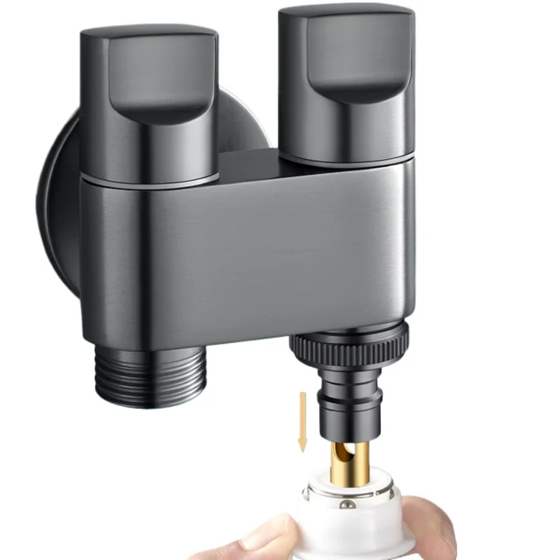 

*All copper large flow angle valve one in two out three way triangle valve one point two double control switch