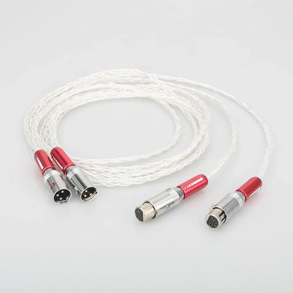 

Pair High perfomance OCC silver plated XLR audio cable hifi balance audio cable 1M 1.5M