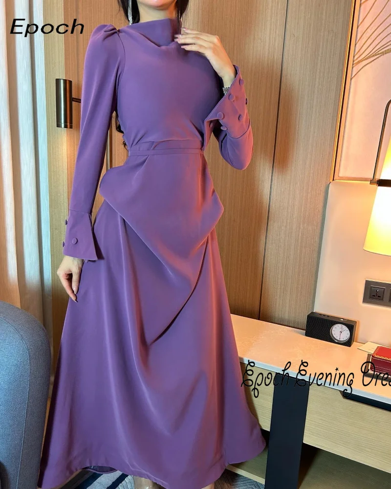 Epoch Long Evening Dress فساتين السهرة Elegant Full Sleeve O-Neck A-Line Formal Fashion Party Gown For Sexy Women 2024 New