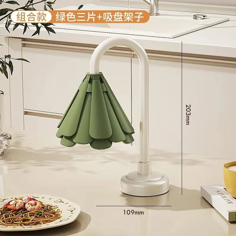 Silicone Trivets for Hot Dishes Office Desk Restaurant Cafe Coaster Decoration Foldable Christmas Tree Shape Table Mat Set of 3