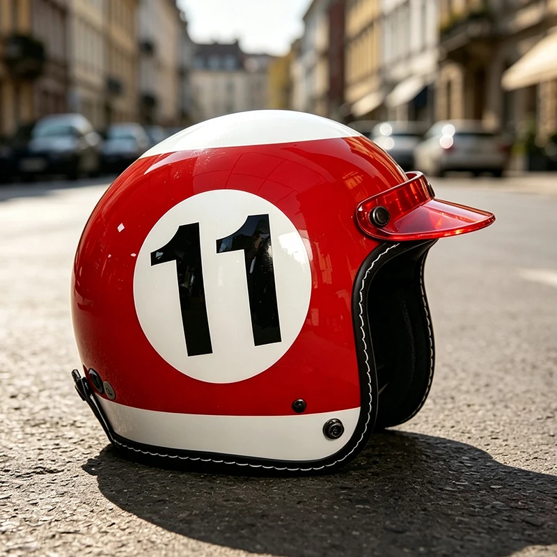 Small Helmet Ladies Electric Motorcycle Helmet universal Retro Half Helmet Cruise Car Helmet for Men and Women in Four Seasons.