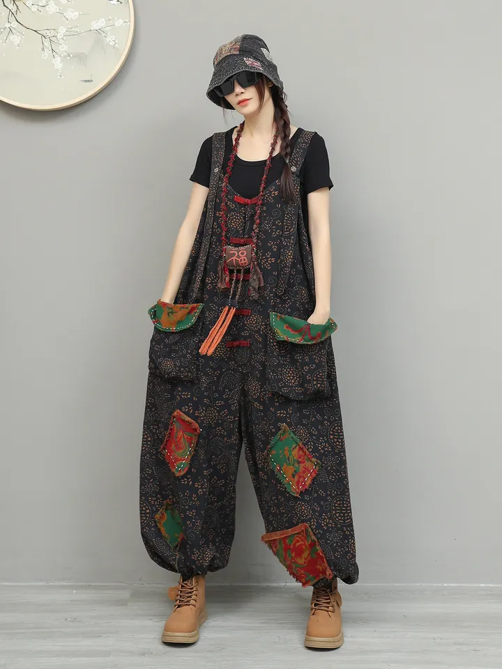 【タグ新品未使用】Cottonlinen Rough Combinaison Pants Only)Vintage Distressed Cotton Linen Jumpsuit Women