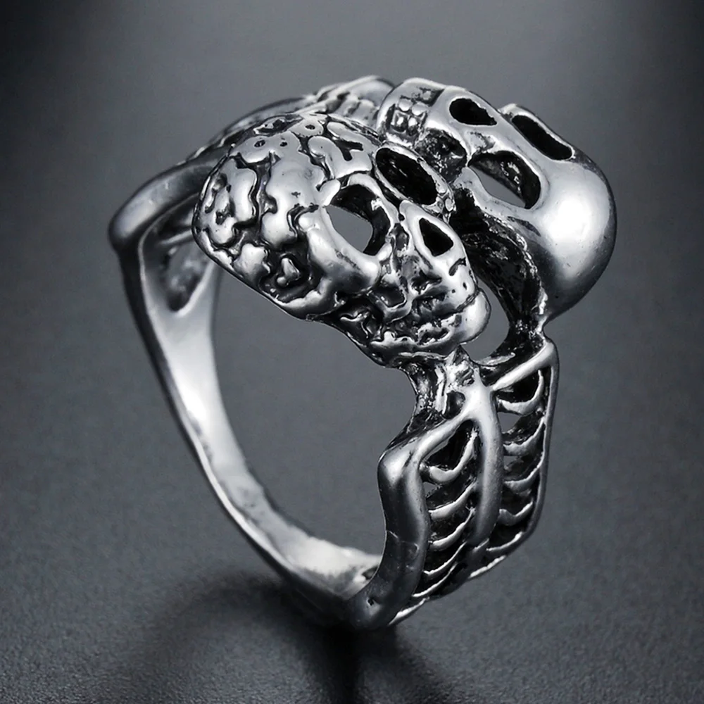 Animal Retro Gothic Ring Jewelry Classic Mysterious Motor Biker Skull Rings for Women Men Alien Predator Finger Ring Cosplay