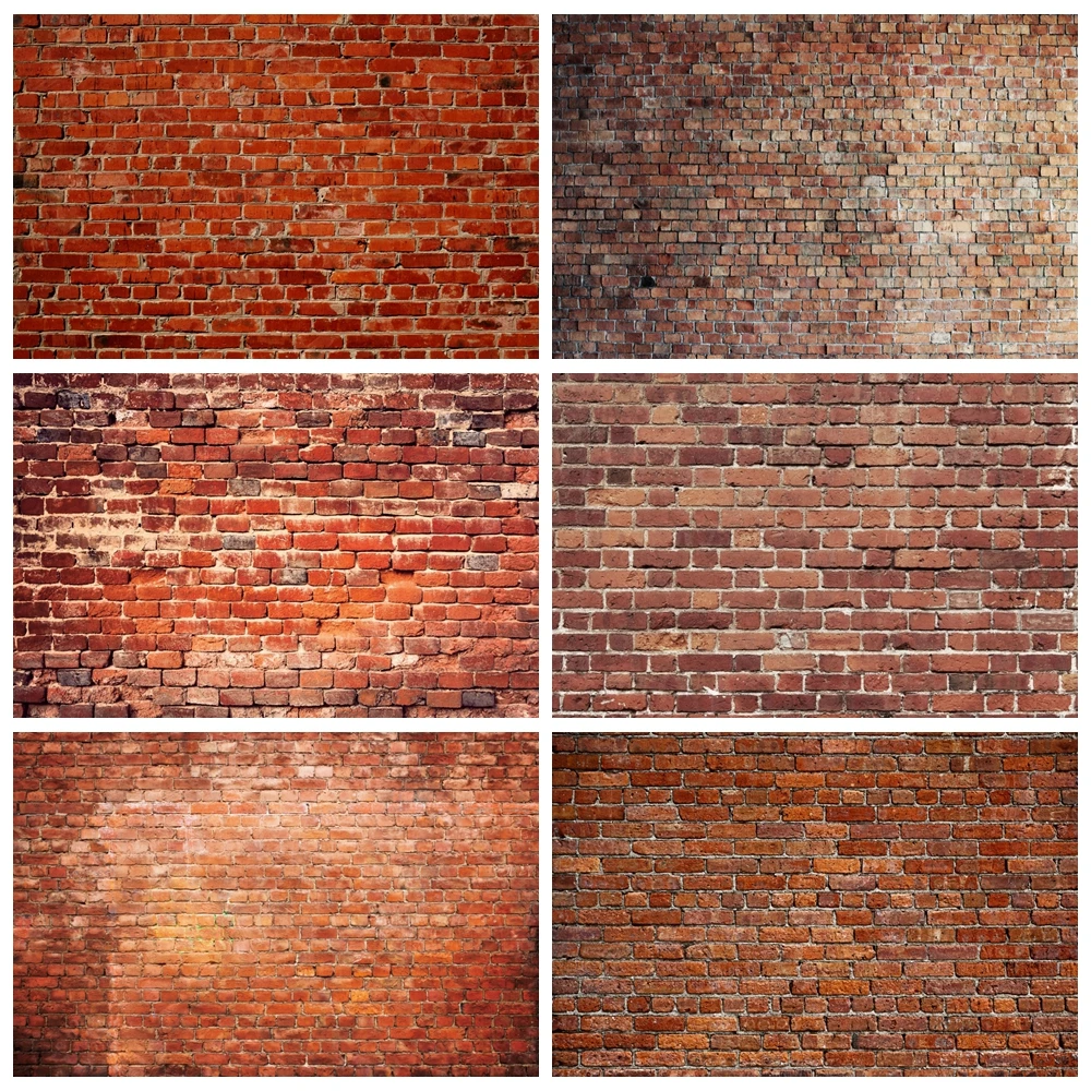 Grunge Red Brick Wall Backdrop Photography Vintage Brick Backdrop  Birthday Party Wedding Portrait Background Video Photo Studio