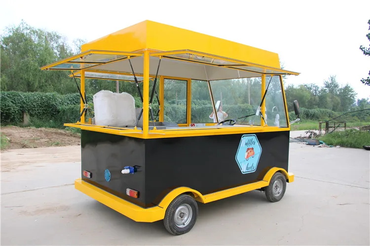 Quiosco de perritos calientes eléctrico de 3M, carritos de comida móviles, camión de comida al aire libre, camión de aperitivos y helados, furgoneta móvil de comida rápida para calle