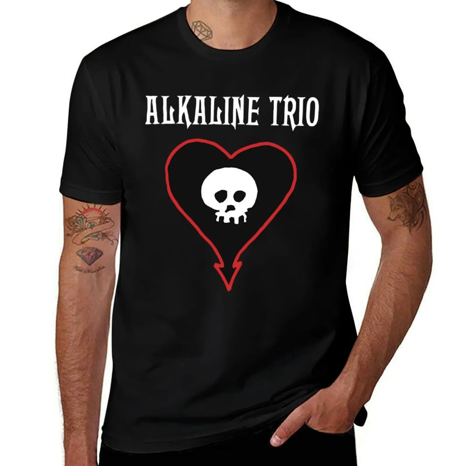 alkaline trio music band logo T-Shirt korean fashion Short sleeve tee vintage clothes men workout shirt