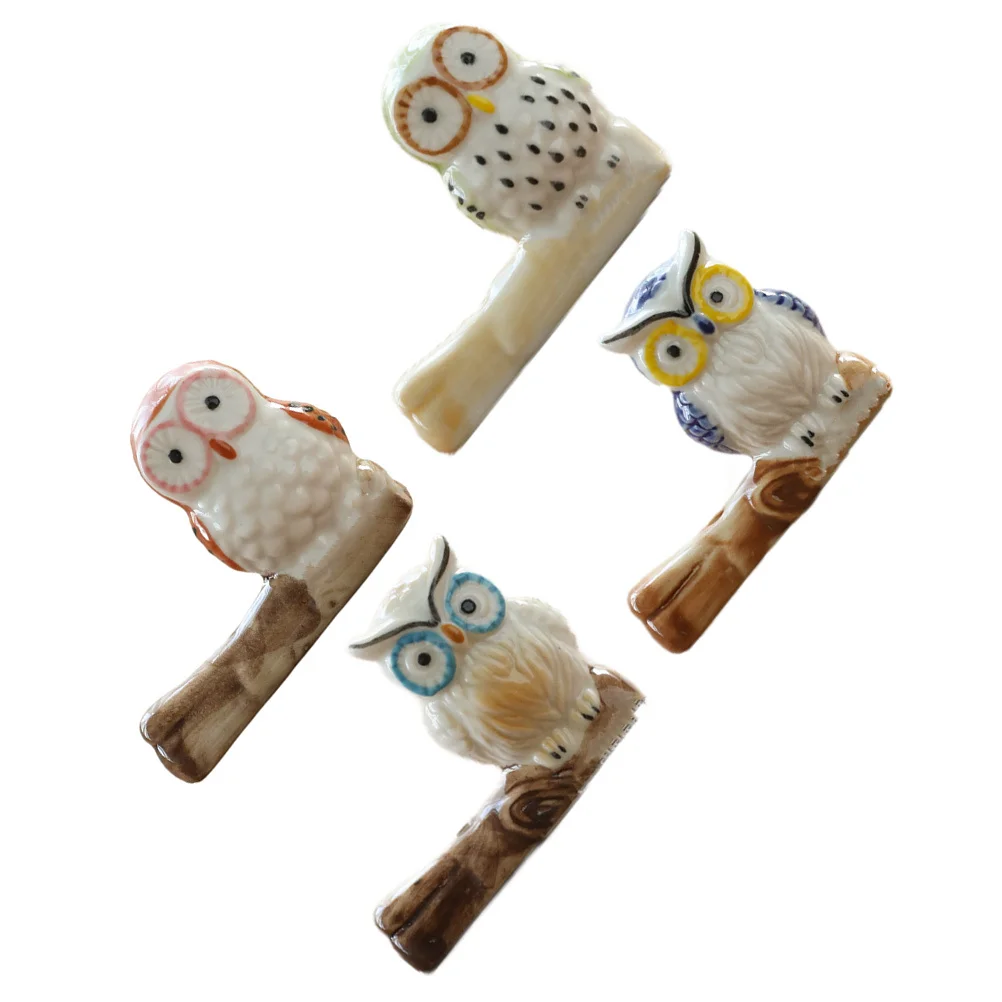 

4Pcs Ceramic Incense Holder Owl Statue Home Decoration Aroma Stove Gift Incense Burner Owl Censer Home Decoration