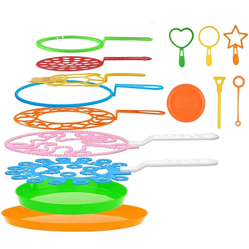 X55A-15PCS Big Wand Kit for Kids Bubble Making Toy Colorful Bubble for Outdoor Activity &