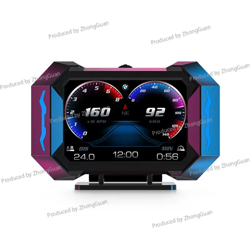 Car HUD Head-up Display Automotive General GPS Multi-function Speedometer, Compass High Definition Head-up Instrument P25