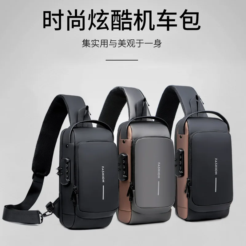 

Men's Messenger Bag With Password Lock, Anti-theft Riding Bag, Casual Outdoor Running Travel Waist Bag, Shoulder Backpack