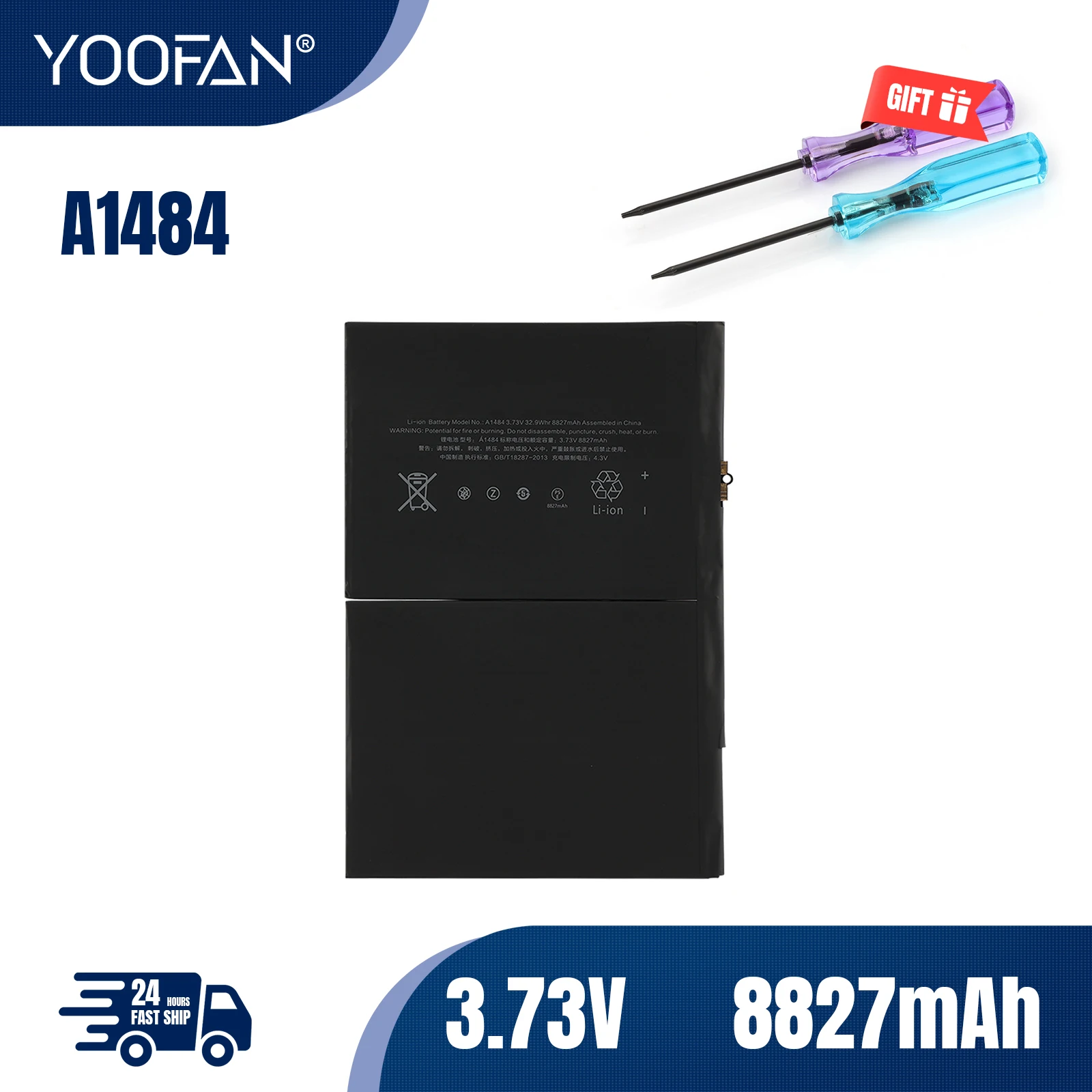 

YOOFAN A1484 8827 мАч аккумулятор для iPad Air 1 iPad 5 6 7 8 9 A1474 A1475 A1476 A1822 A1823 A1893 A1954 A2197 A2198