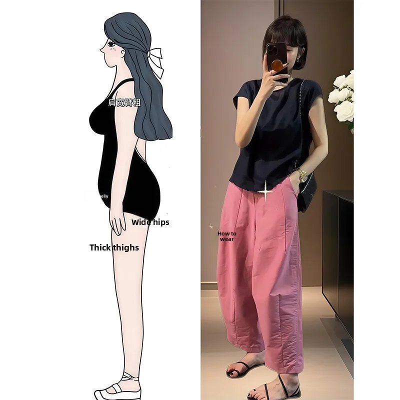 

Fashionable Summer New Arrival Women's Clothing Set European Style Loose Fit Short Sleeve Pants Ensemble Age-Defying Trendy