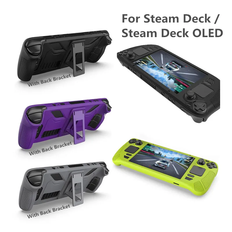 Silicone Case For Steam Deck OLED Game Console Full Protection with Bracket Cover Shell Protection Case for Steam Deck OLED