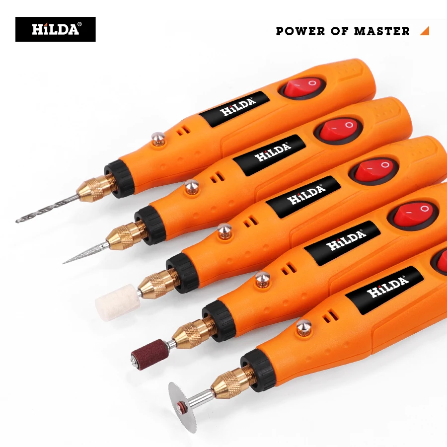 Hilda-ferramenta Giratória Mini Broca 12v Caneta Gravura com Conjunto de Acessórios de Moagem Multifunções Mini Caneta Gravura