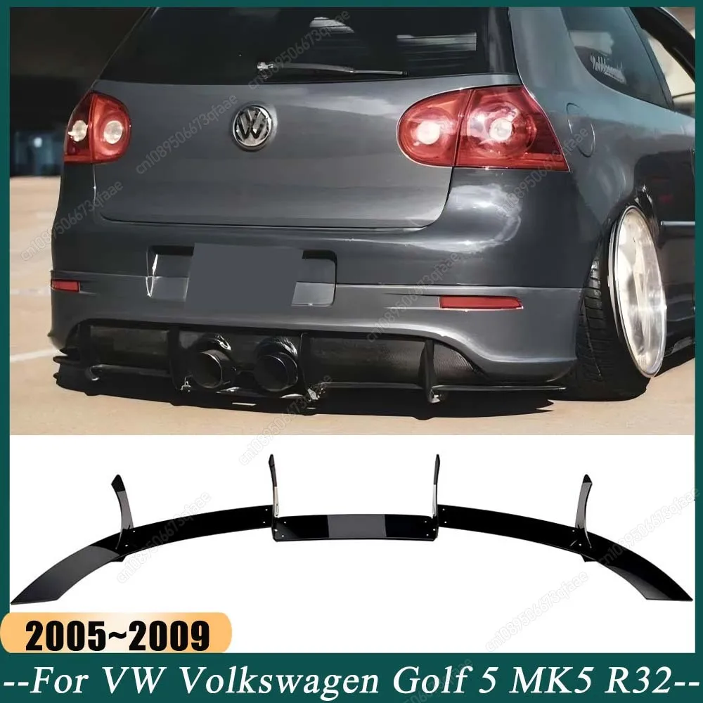 

Car Rear Bumper Rear Diffuser Rear Side Spoiler Splitters Lip Canards Black Body Kits For VW Golf 5 MK5 R32 2005 To 2009 Tuning