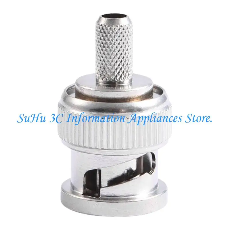J0MB BNC Male Connector Plugs Crimp For RG58 LMR195 Cable Straight Nickelplated 50Ohm