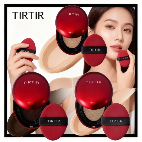 Imagen 1 del producto NUEVO Base de Maquillaje en Cojín TIRTIR Mask Fit Red, Larga Duración, Ligera, Cobertura Modulable, Acabado Coreano