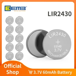 EEMB 4/10pcs LIR2430 3.7V Button Battery Rechargeable Lithium-ion Battery Coin Cell for Earphone ithium-ion Battery