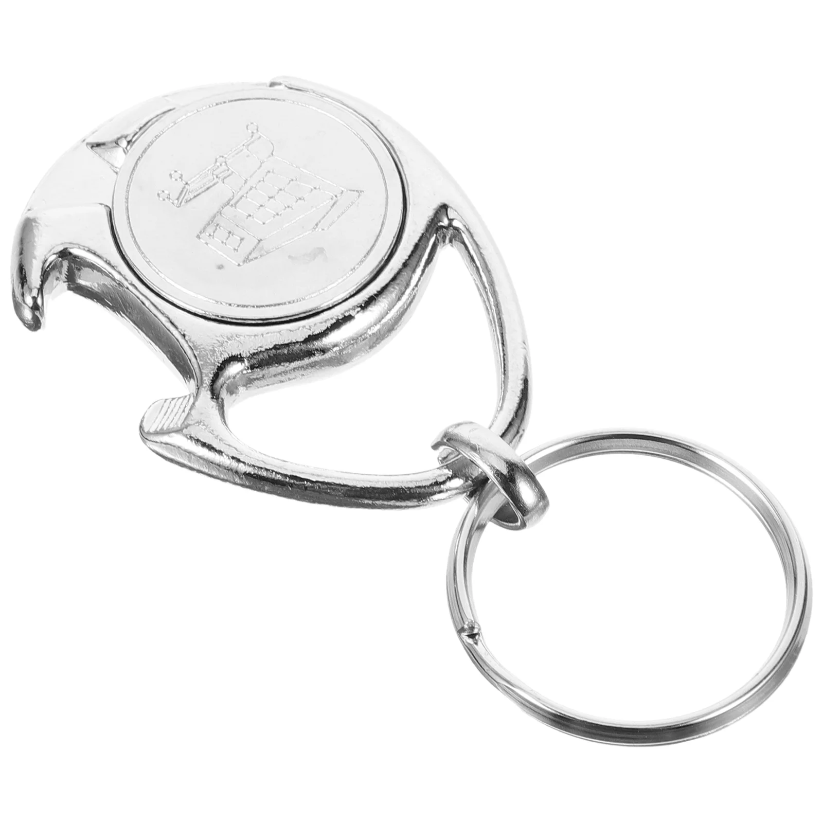 Kar Sleutel Winkelen Token Sleutelhanger Flesopener Accessoires Trolley Mini Zilver Zinklegering